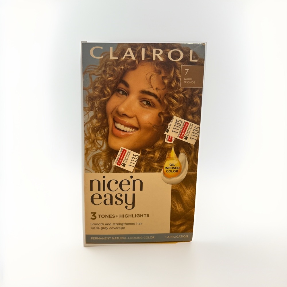 Clairol Nice'N Easy Natural Looking Permanent Hair Color  7 Dark Blonde‎ Sealed